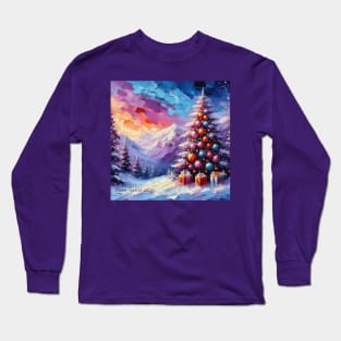 Colorful Christmas Landscape Long Sleeve T-Shirt